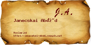 Janecskai Abád névjegykártya